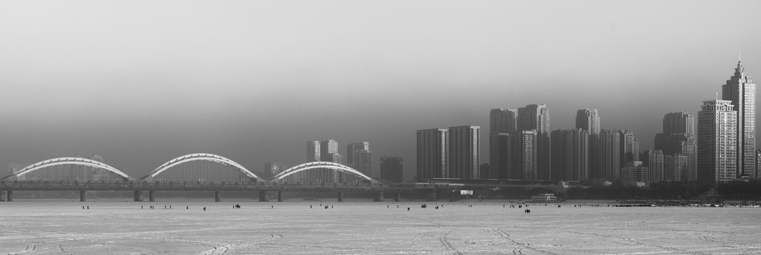 Harbin Skyline in Smoggy Fog