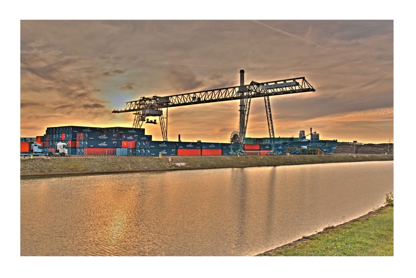 Harbour in the sunset