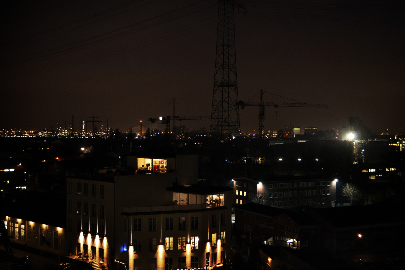 Harburger Hafen bei Nacht