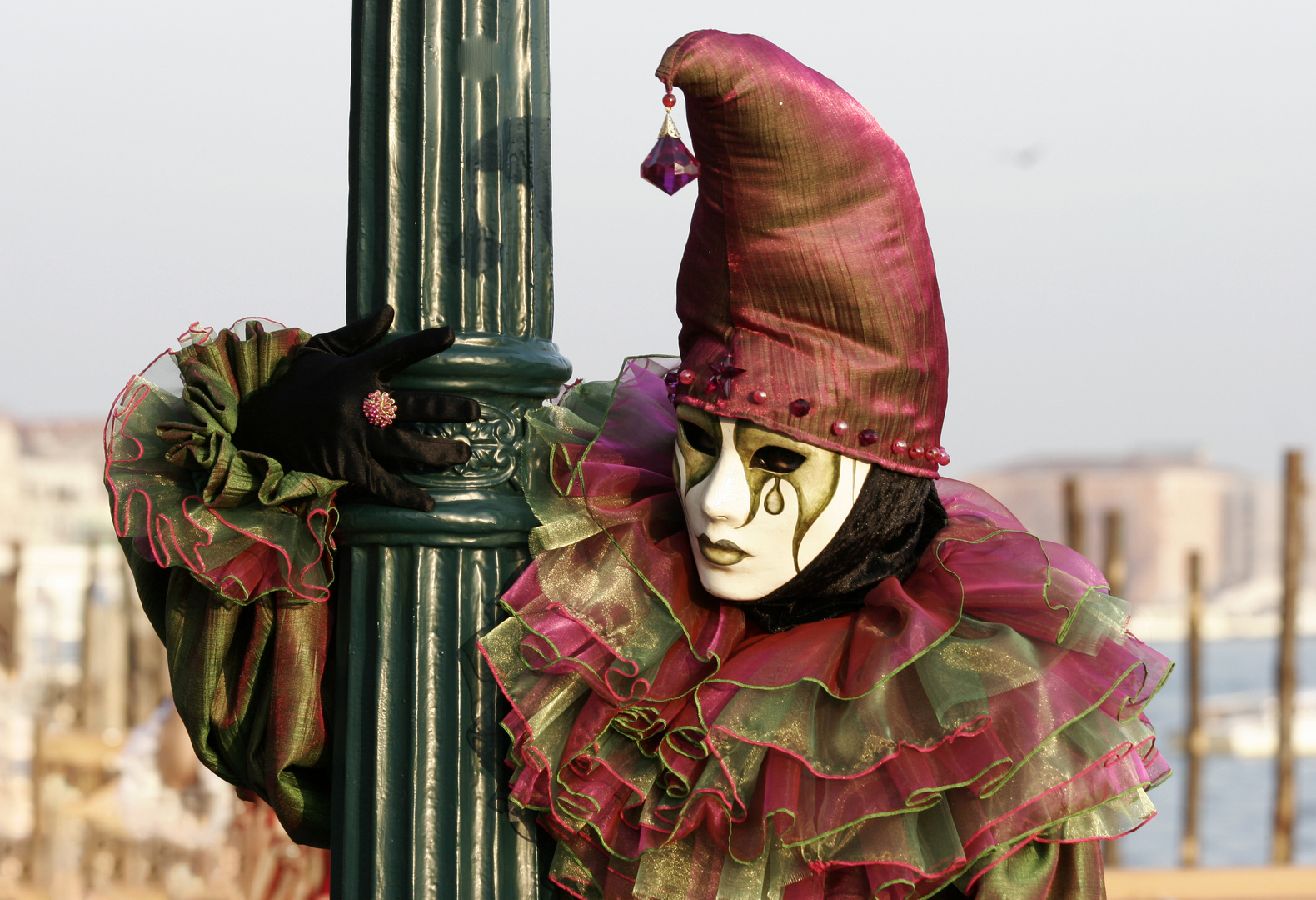 Harlekin in  bei Karneval in Venedig