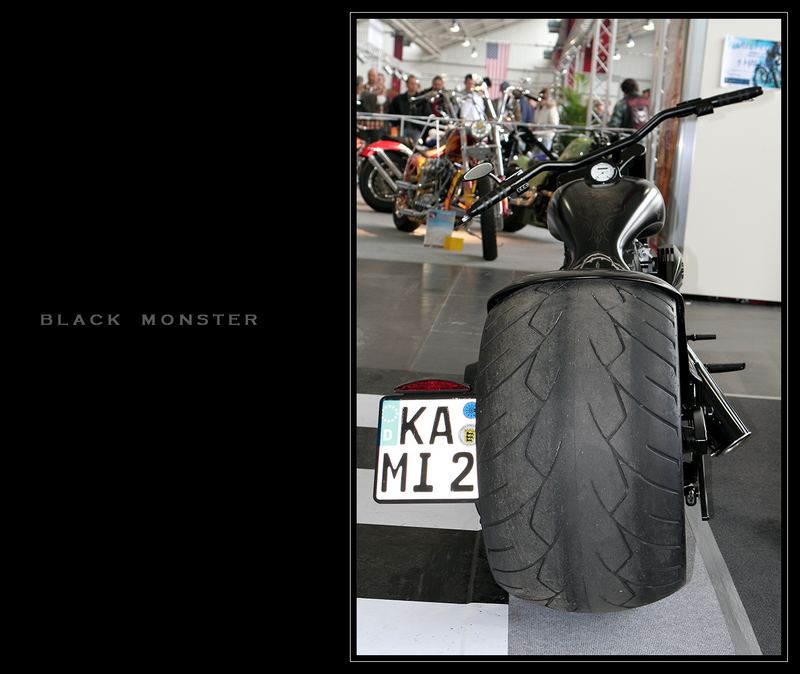 Harley Black Monster Messe Sinsheim. Nach dem Foto bin ich umgekipt.