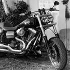 Harley B&W - Die Sonne geht auf....