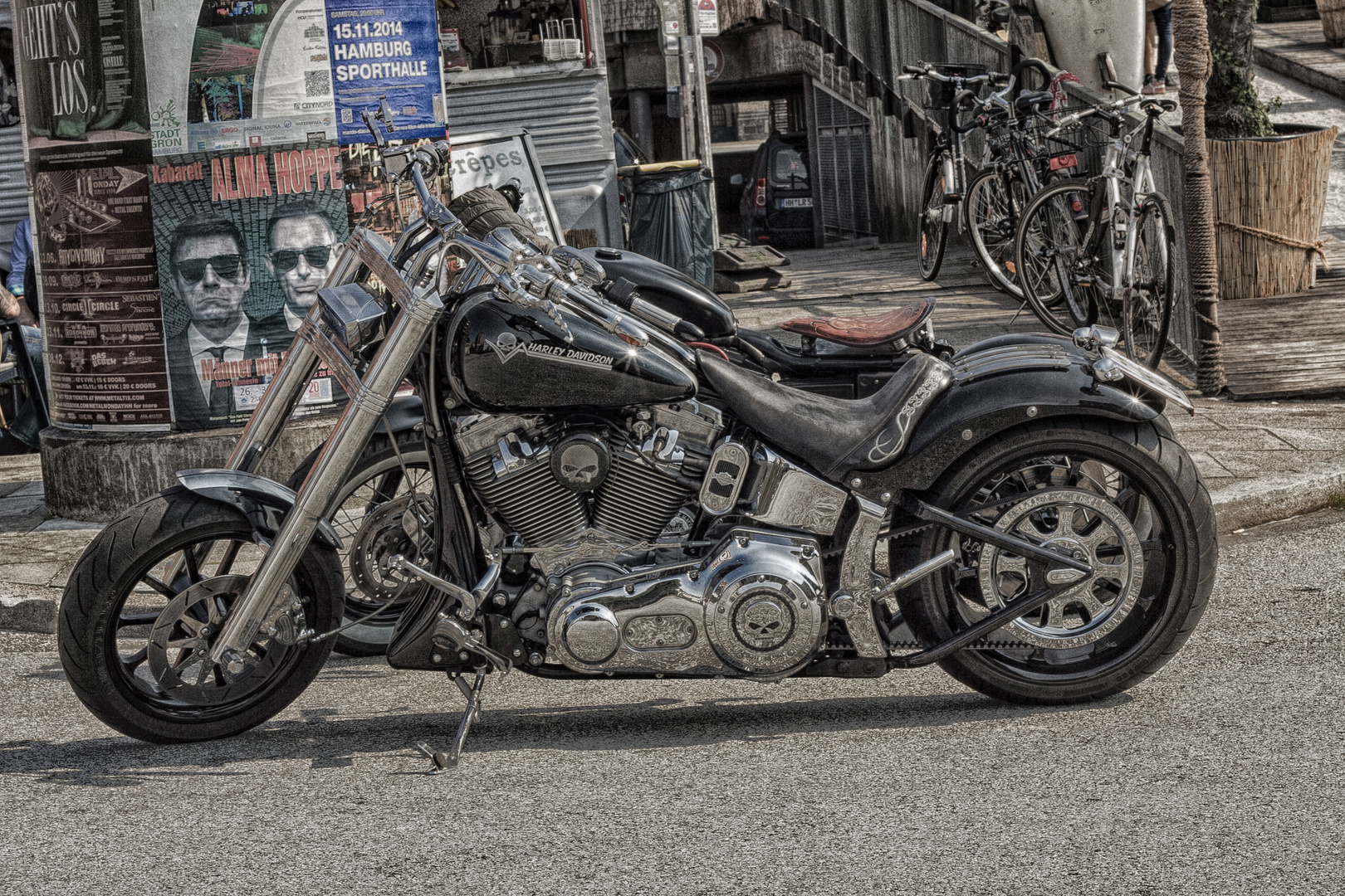Harley davidson, bike, monster, hdr, tuning, motorrad, hells,