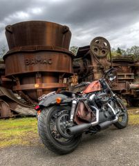 Harley meets train