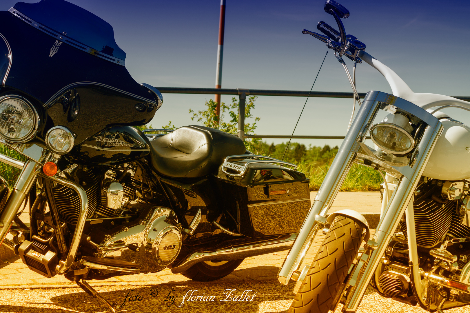 Harleys am Hamburg Airport  - Black and White