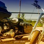 Harleys am Hamburg Airport  - Black and White