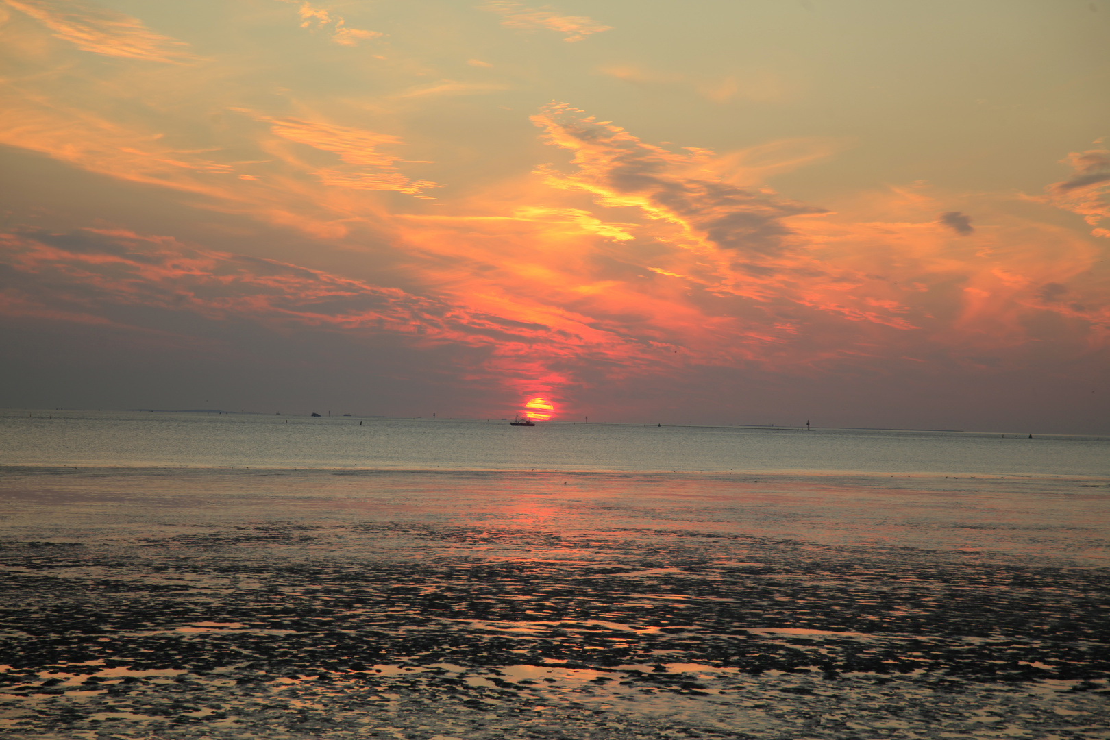  Harlingen Holland Bei Ebbe Ein schöner Sonnenuntergang 