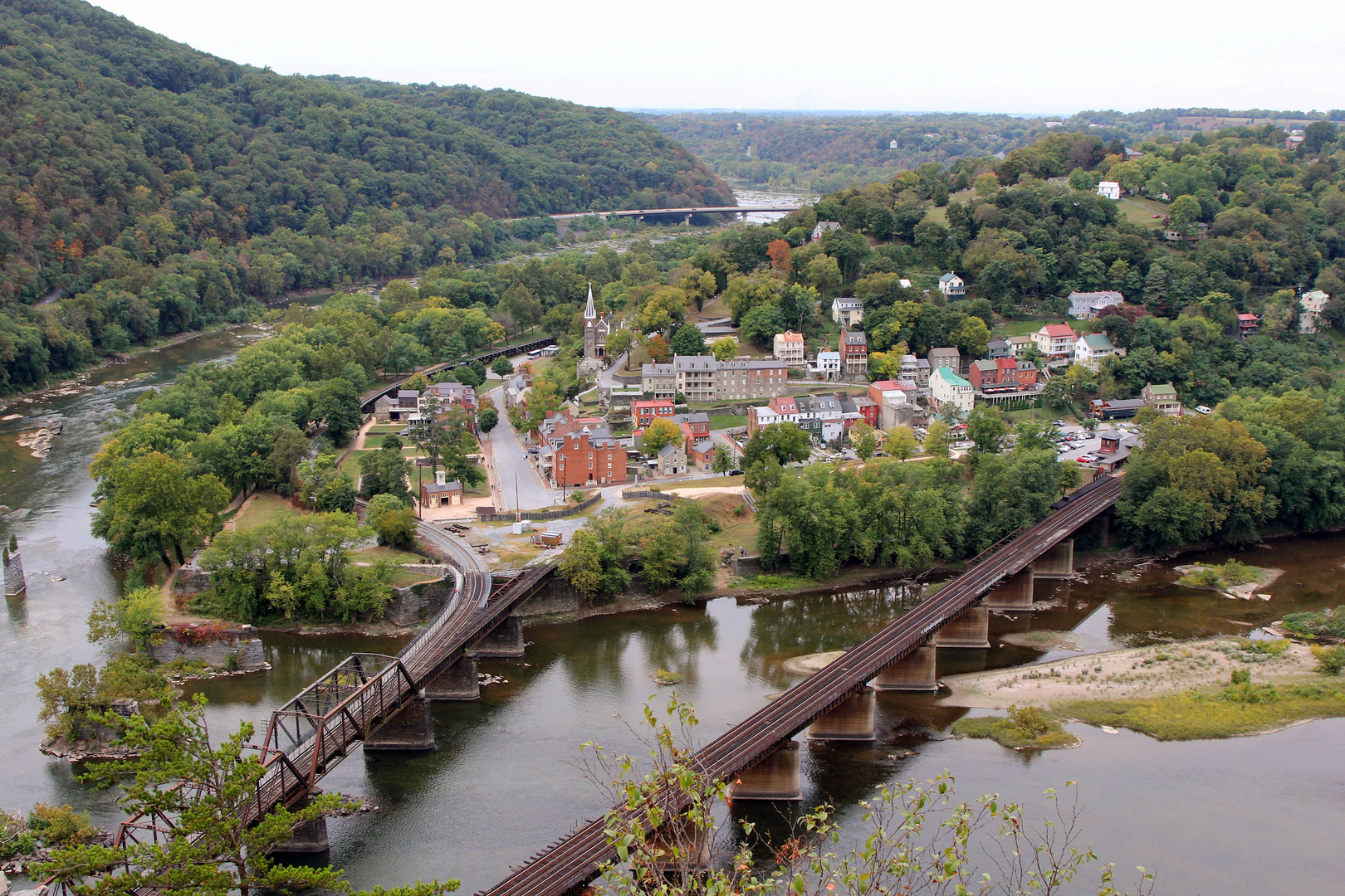 Harpers Ferry am Potomac River, West Virginia, USA