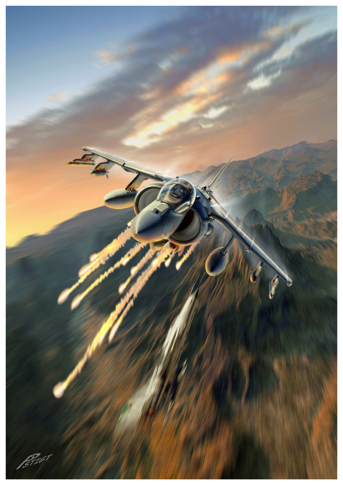 Harrier II Flaring