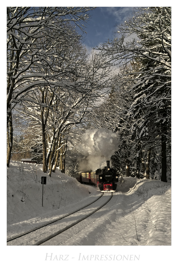 Harz- Impressionen " die Harzer Schmalspurbahn, auf dem Weg zum Brocken...