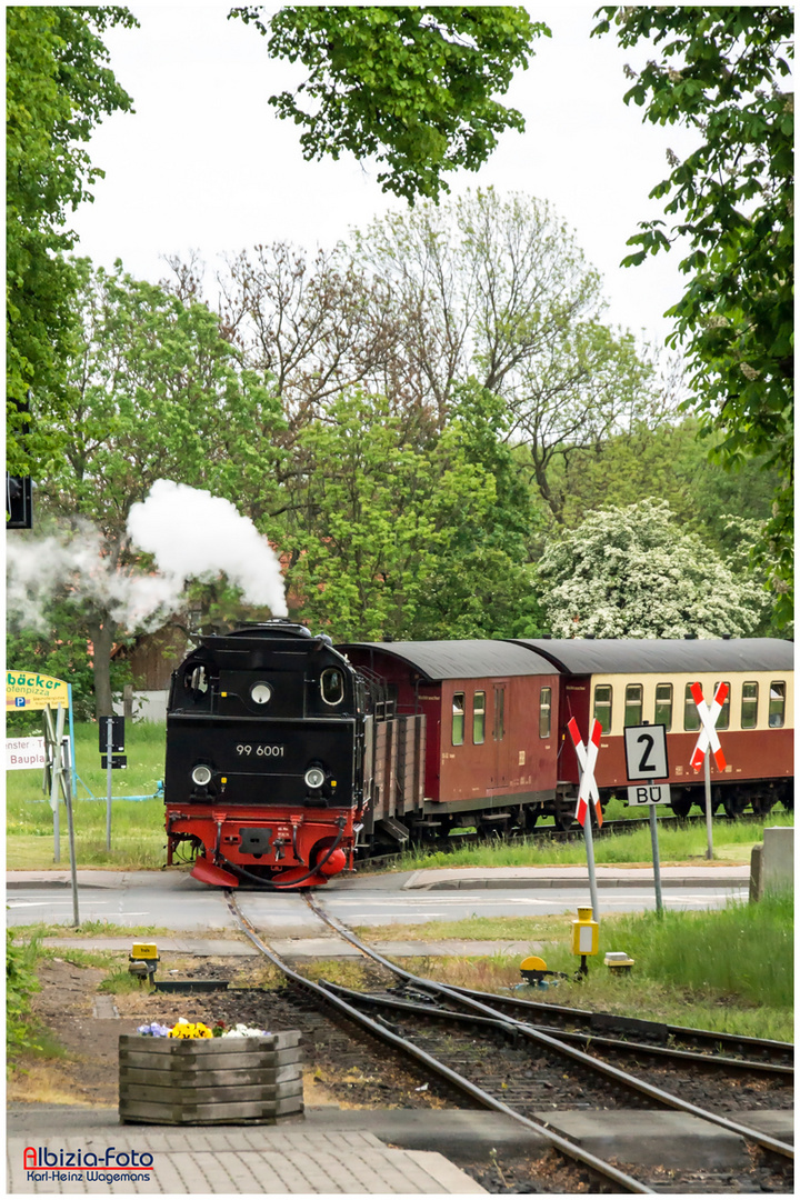 Harzer Schmalspurbahn am Bahnhof Gernrode