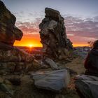 Harzer Teufelsmauer bei Sonnenaufgang