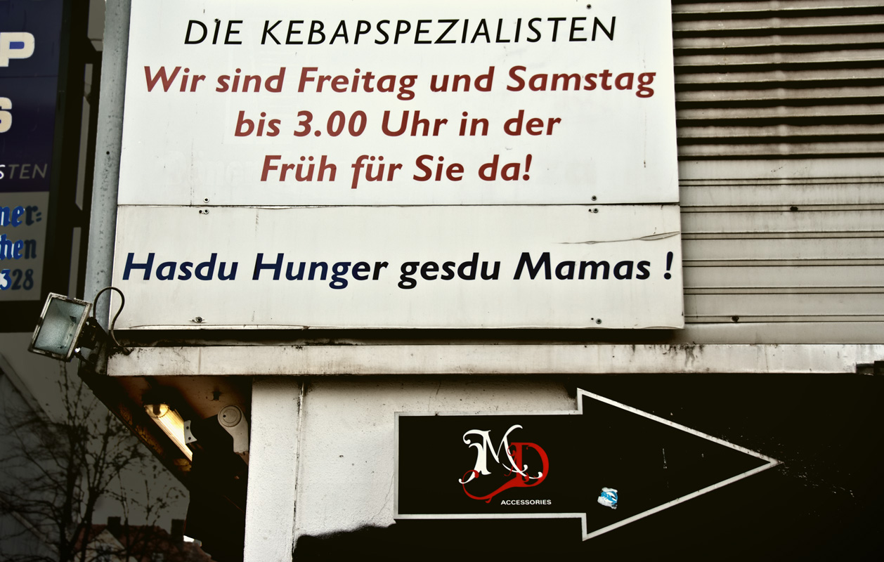 Hasdu Hunger gesdu Mamas - Schild