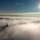 Haselünner Kirchturm im Nebel