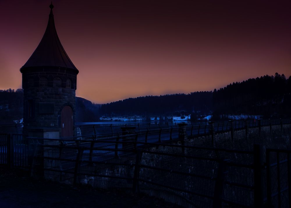 Hasper Talsperre bei Nacht Foto & Bild architektur, talsperren, dämme