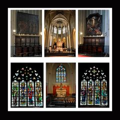 Hasselt - St. Quintinius-Kathedrale - Hauptaltar, Seitenaltar, Kirchenfenster