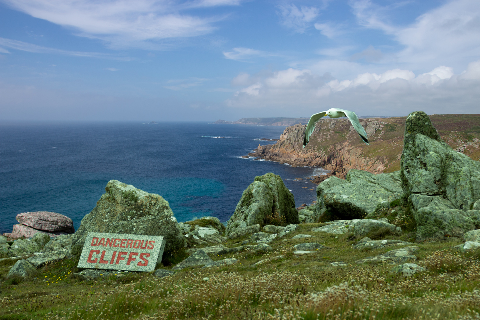 Hat sie das Schild gelesen ? Cornwall lands end