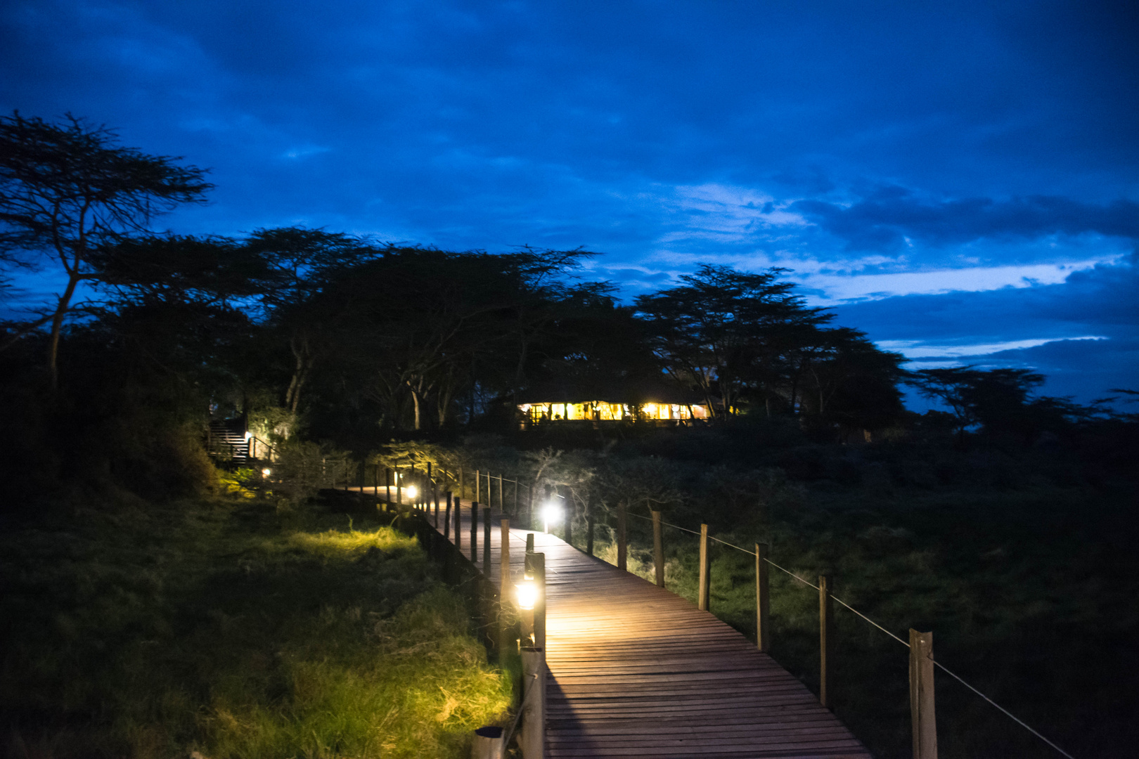 Hatari Lodge früh am Morgen