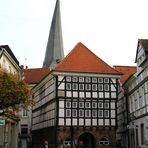 Hattingen / Ruhr - Altstadt mit Fachwerk; altes Rathaus und Kirchturm