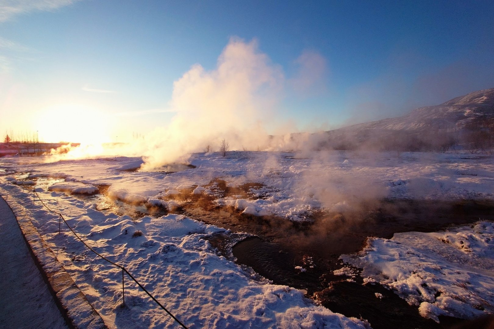 Haukadalur bei Minus 14 Grad