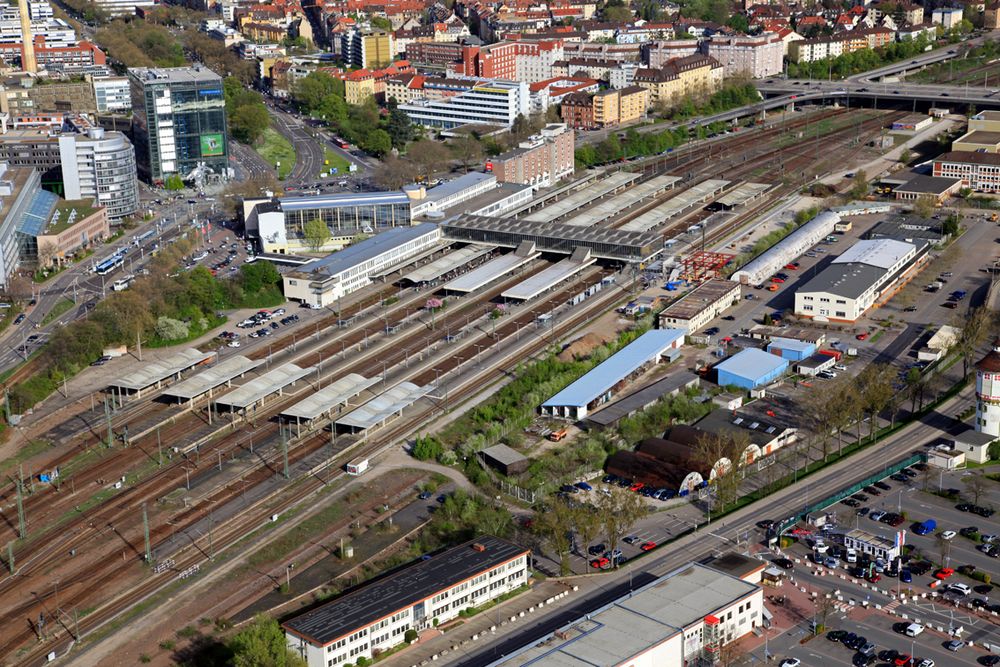 Hauptbahnhof Heidelberg Luftaufnahme