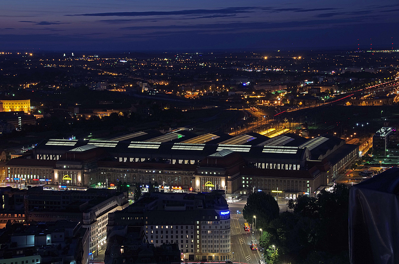 Hauptbahnhof Leipzig bei Nacht