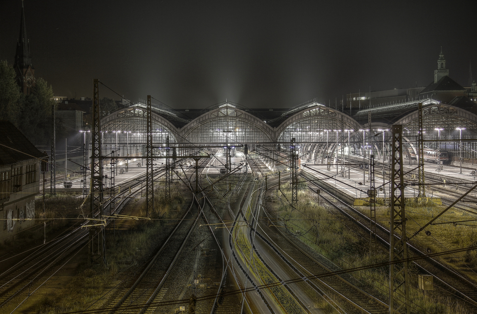 Hauptbahnhof Lübeck bei Nacht