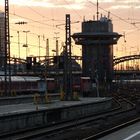 Hauptbahnhof München mit Abendrot
