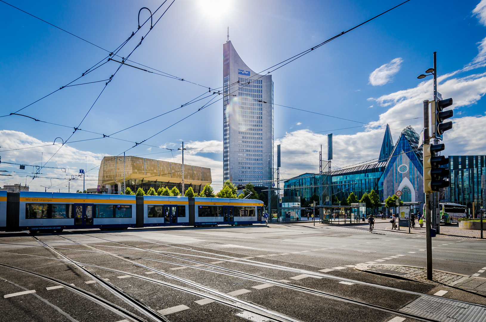 Hauptkreuzung am Augustusplatz in Leipzig