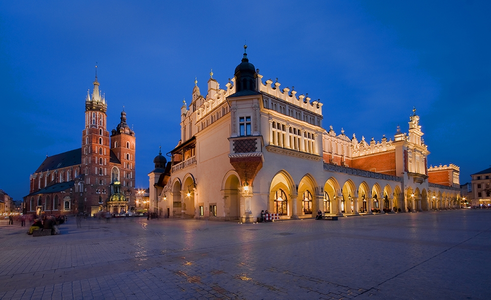 Hauptmarkt in der Altstadt in Krakau