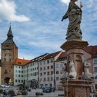 Hauptplatz Landsberg/Lech mit Marienbrunnen und Schmalzturm