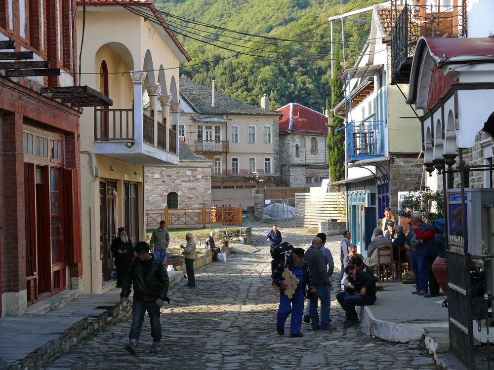 Hauptstrasse von Karyes , Mönchsrepublik Athos