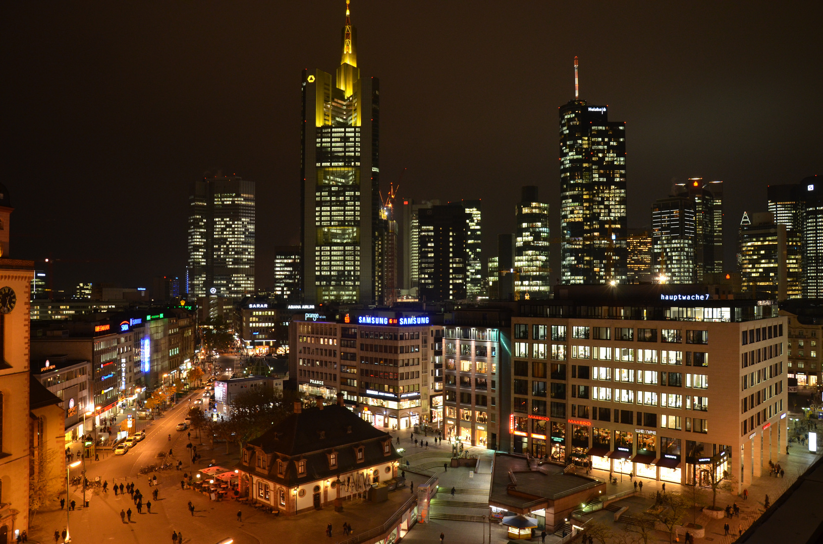 Hauptwache Frankfurt in Abendstimmung