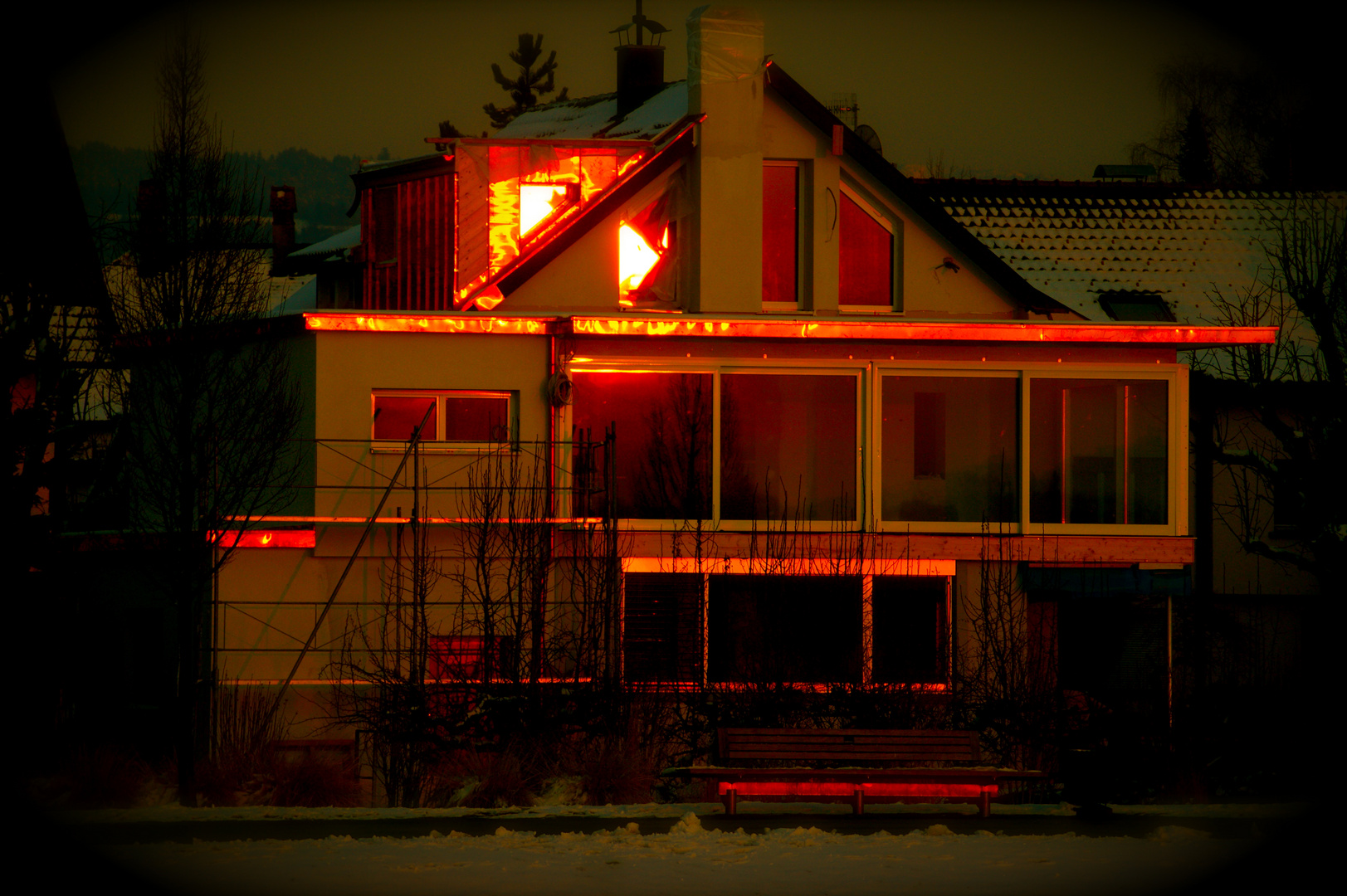 Haus im Abendlicht