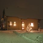 Haus im Erzgebirge bei Nacht