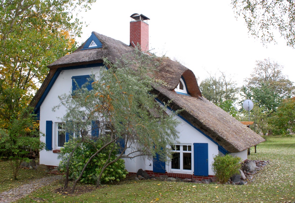 Haus in blau-weiß Foto & Bild | deutschland, europe, mecklenburg