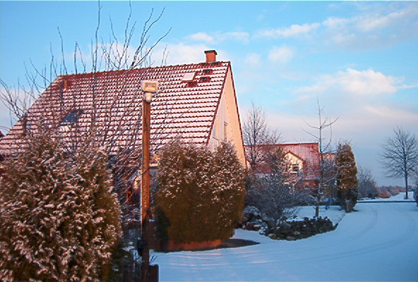 Haus in der Wintersonne