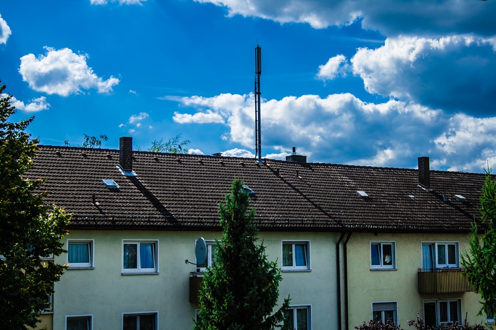 Haus mit Wolken