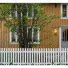 Haus mit Zaun und Baum