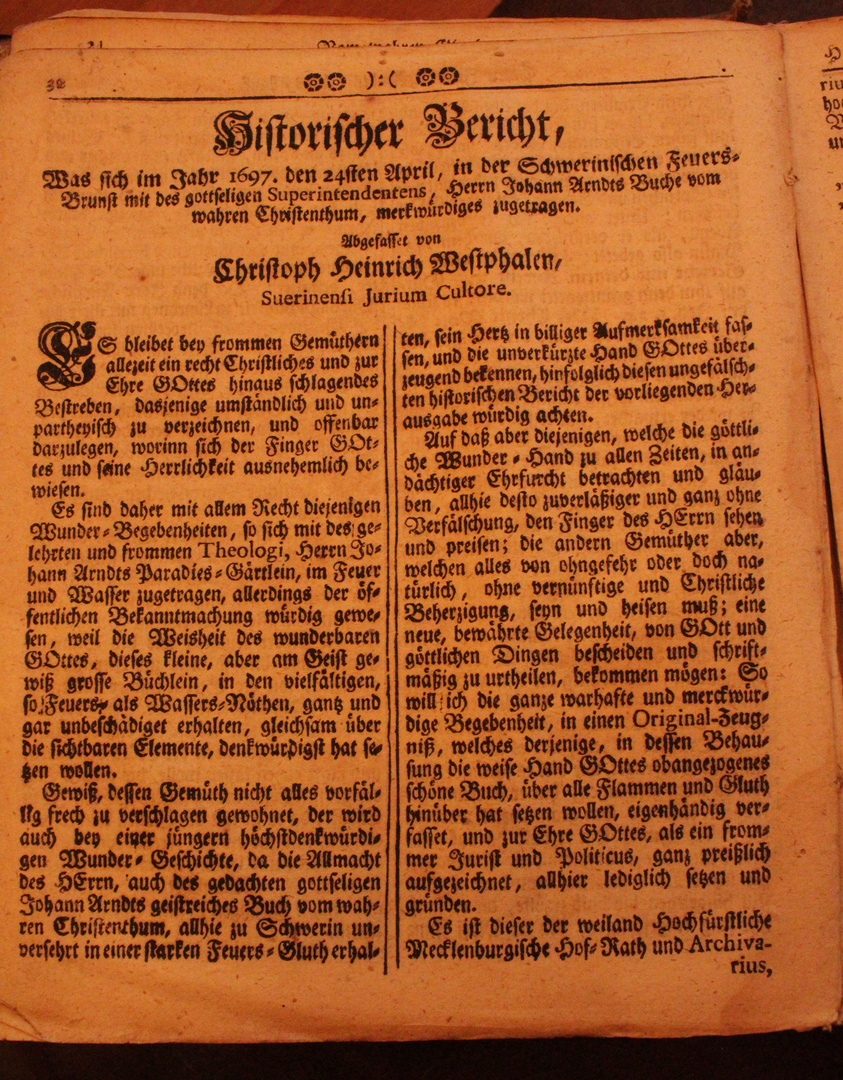 Hausbuch 1751   Historischer Bericht