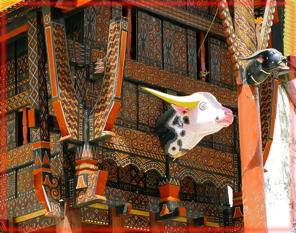 Hausfassade der Toraja-Bergland-Sulawesi-Indonesien