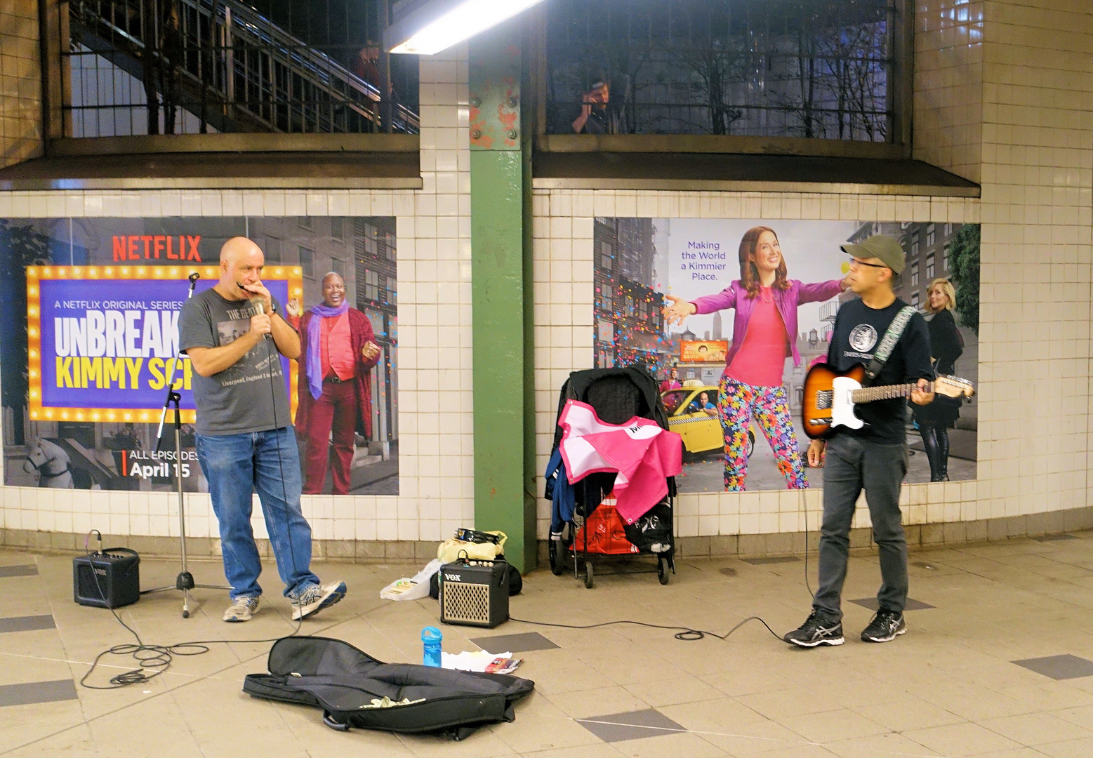 'hausmusik' in der ubahn-station columbus circle new york