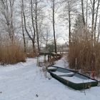 Haussee in Seefeld, erschreckend deutlich der Wasserverlust vom Eis aus gesehen