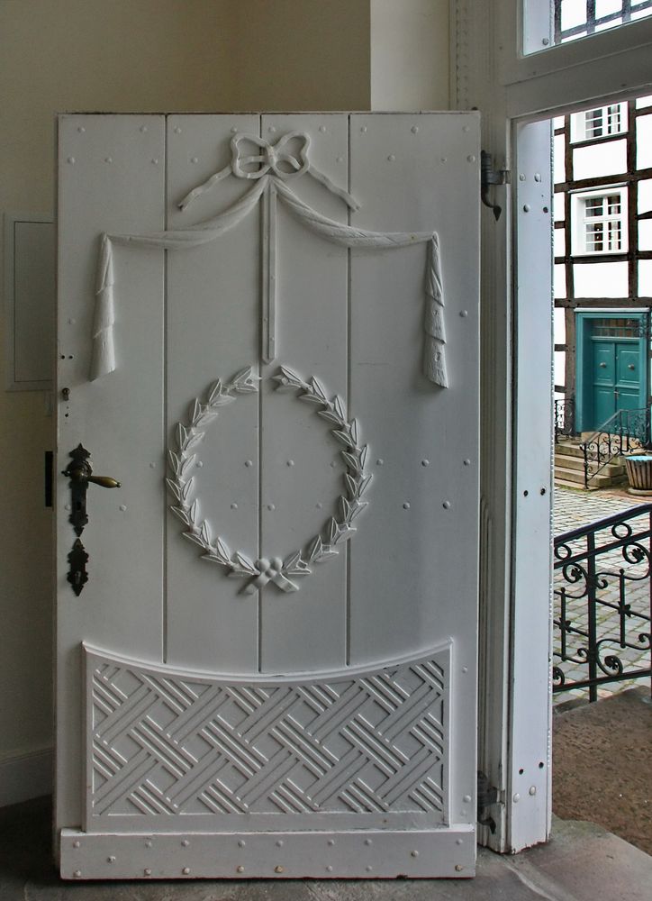 Haustür in einem Bergischen Fachwerkhaus Foto &amp; Bild