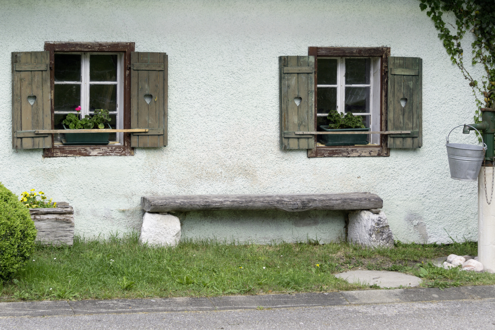 Hauswand bei Hallstatt