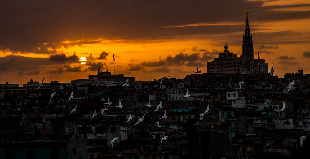 Havana at Sunset from the roof tops