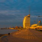 Havenwelten Bremerhaven bei Sonnenuntergang