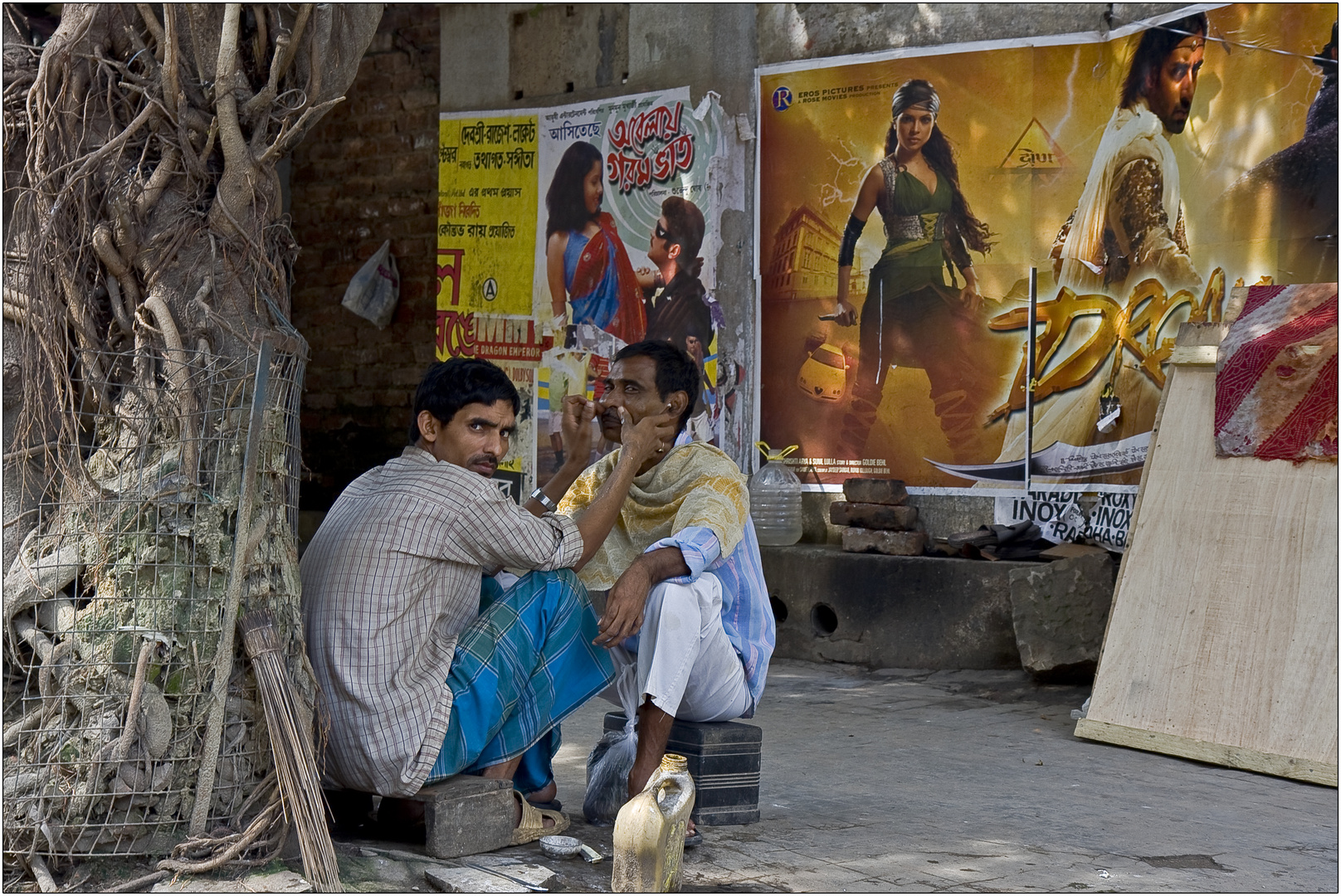 having a shave in kolkata