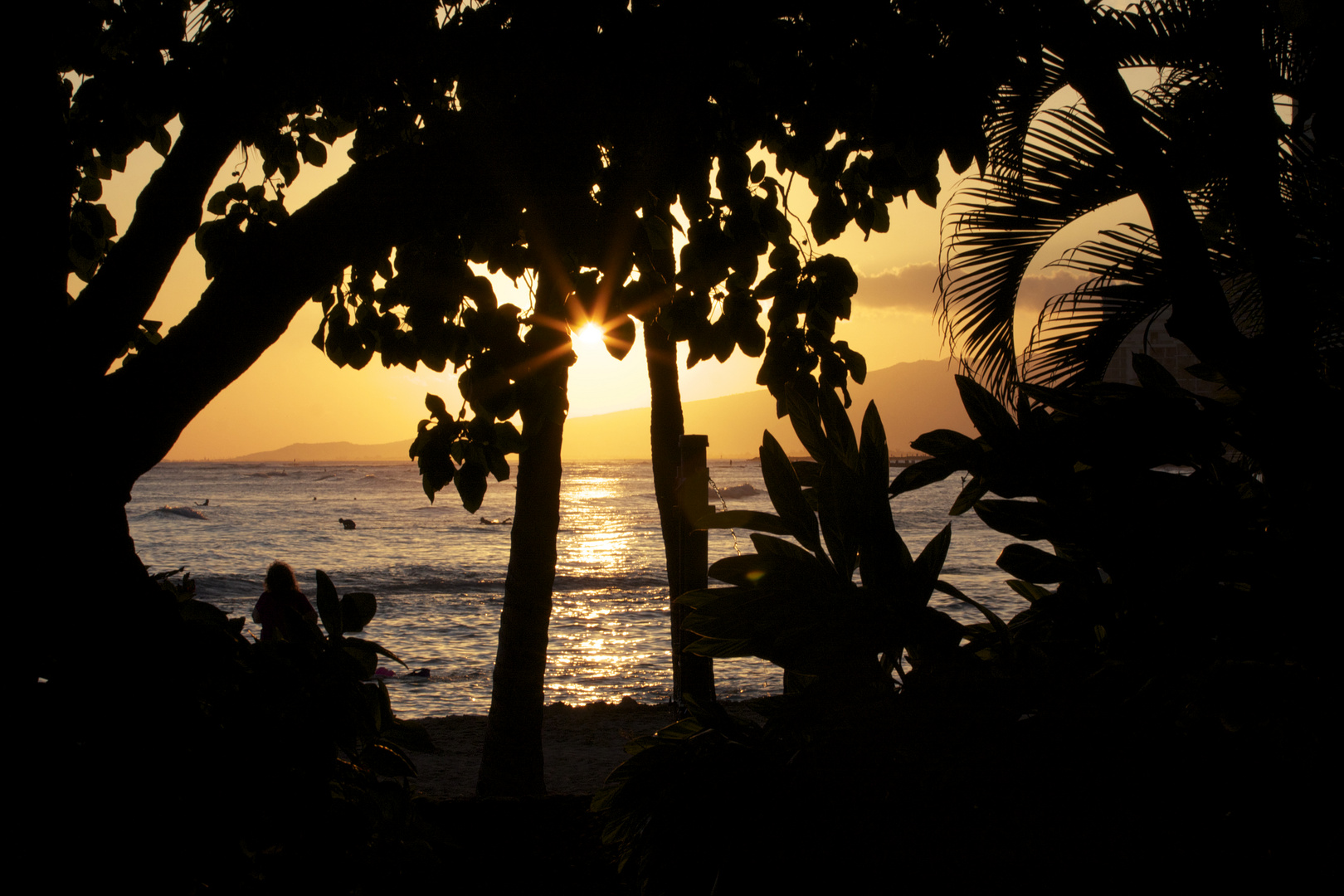 Hawaiian Sunset at Waikiki Beach