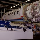 Hawker 800A undergoing maintenance